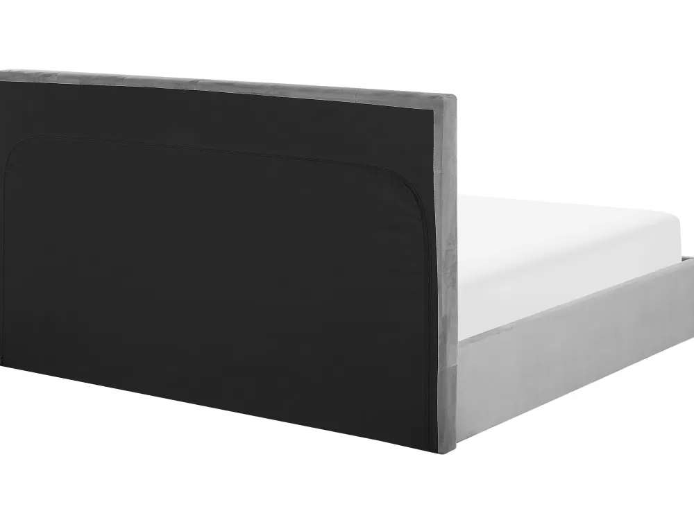 Beliani Modello Lorient - Letto contenitore in velluto Parisanky, 160x200 cm elegante grigio chiaro con struttura pratica