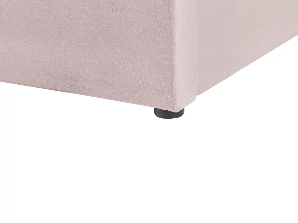 Letto Beliani Parisanky in Velluto Lubbon Rosa Chiaro 180x200 cm con Contenitore Integrato