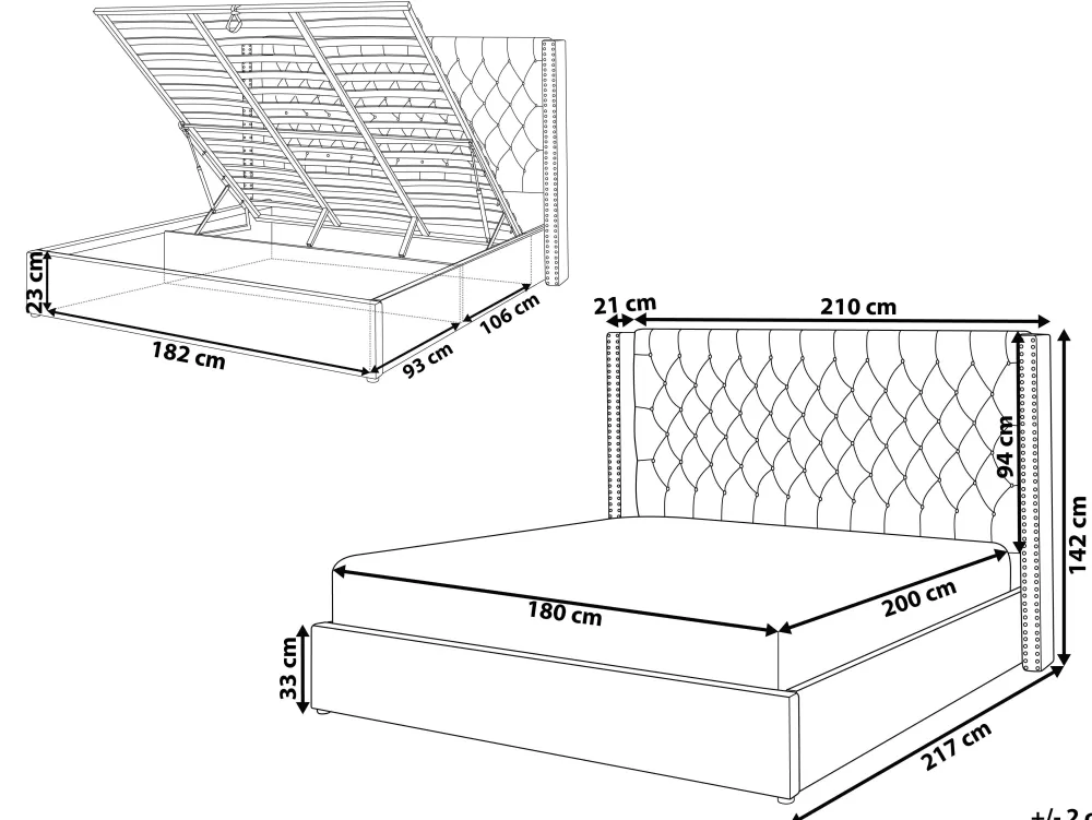 Letto Beliani Parisanky in Velluto Lubbon Rosa Chiaro 180x200 cm con Contenitore Integrato