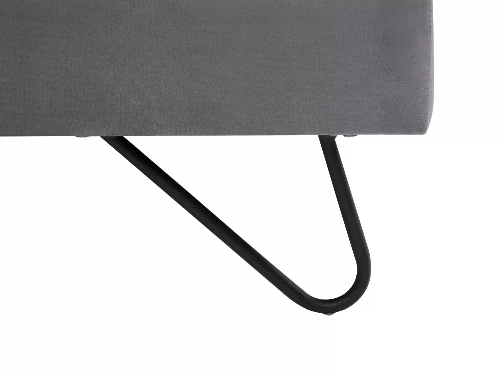 Lussuoso letto Beliani Parisanky in velluto grigio antracite, misure 180x200 cm - Collezione Lannion per camera da letto elegante