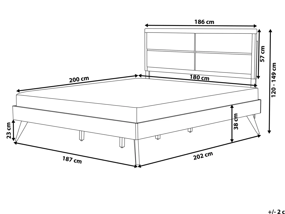 Liquidazione speciale: Letto matrimoniale Beliani Parisanky in legno scuro/grigio 180x200 cm - Modello Poissy con consegna rapida