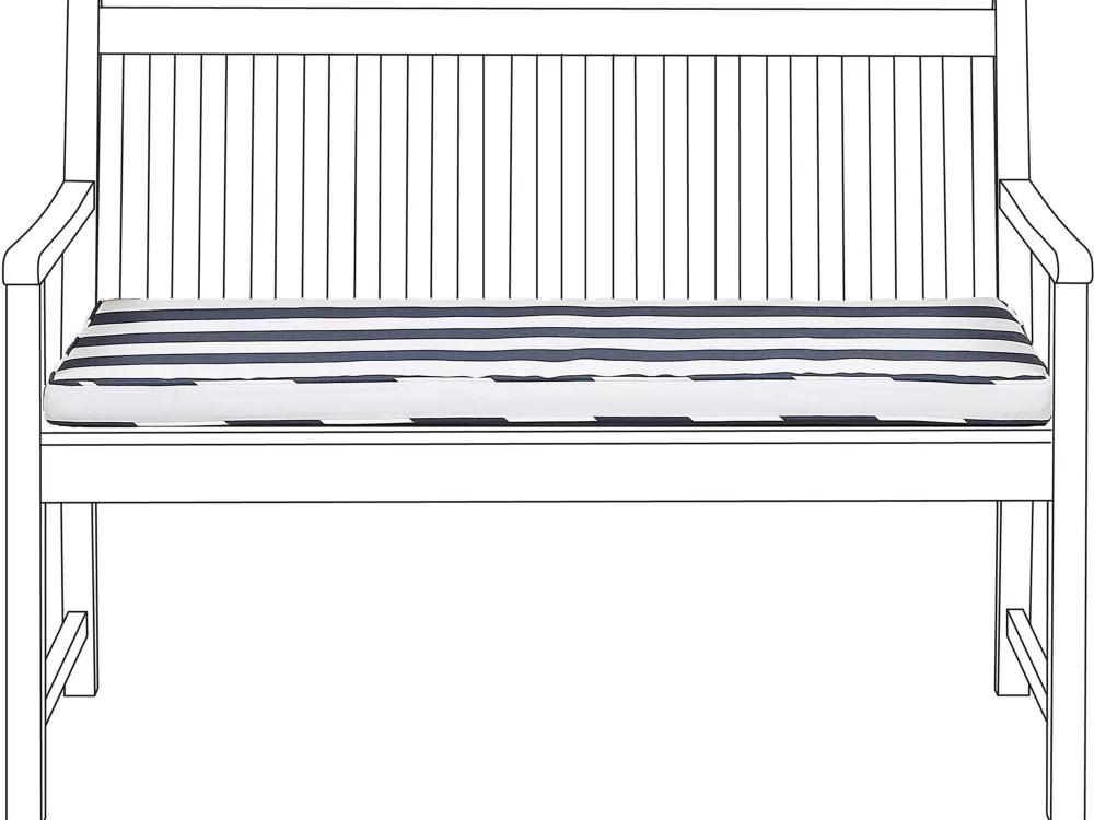 Federa Decorativa Beliani 112x54 cm in Tessuto Rigato Blu Navy - Design Vivara per Arredamento Moderno