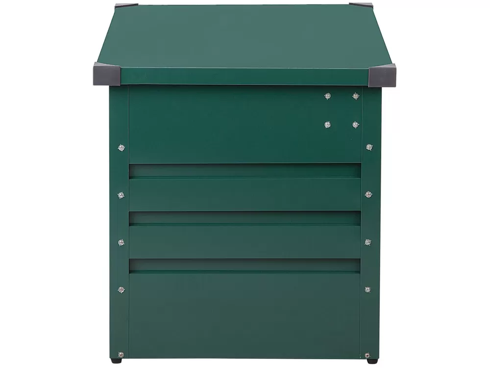 Beliani - Elegante Panca Imbottita per Esterni in Acciaio Verde Scuro, Dimensioni 132x62 cm - Modello Cebrosa