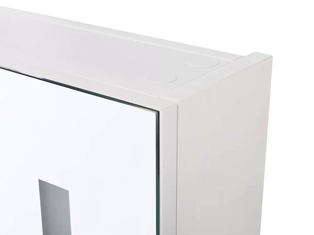 Beliani - Specchiera Moderna con Illuminazione LED Integrata, 60x60 cm, Bianco Puro, Design Chabunco