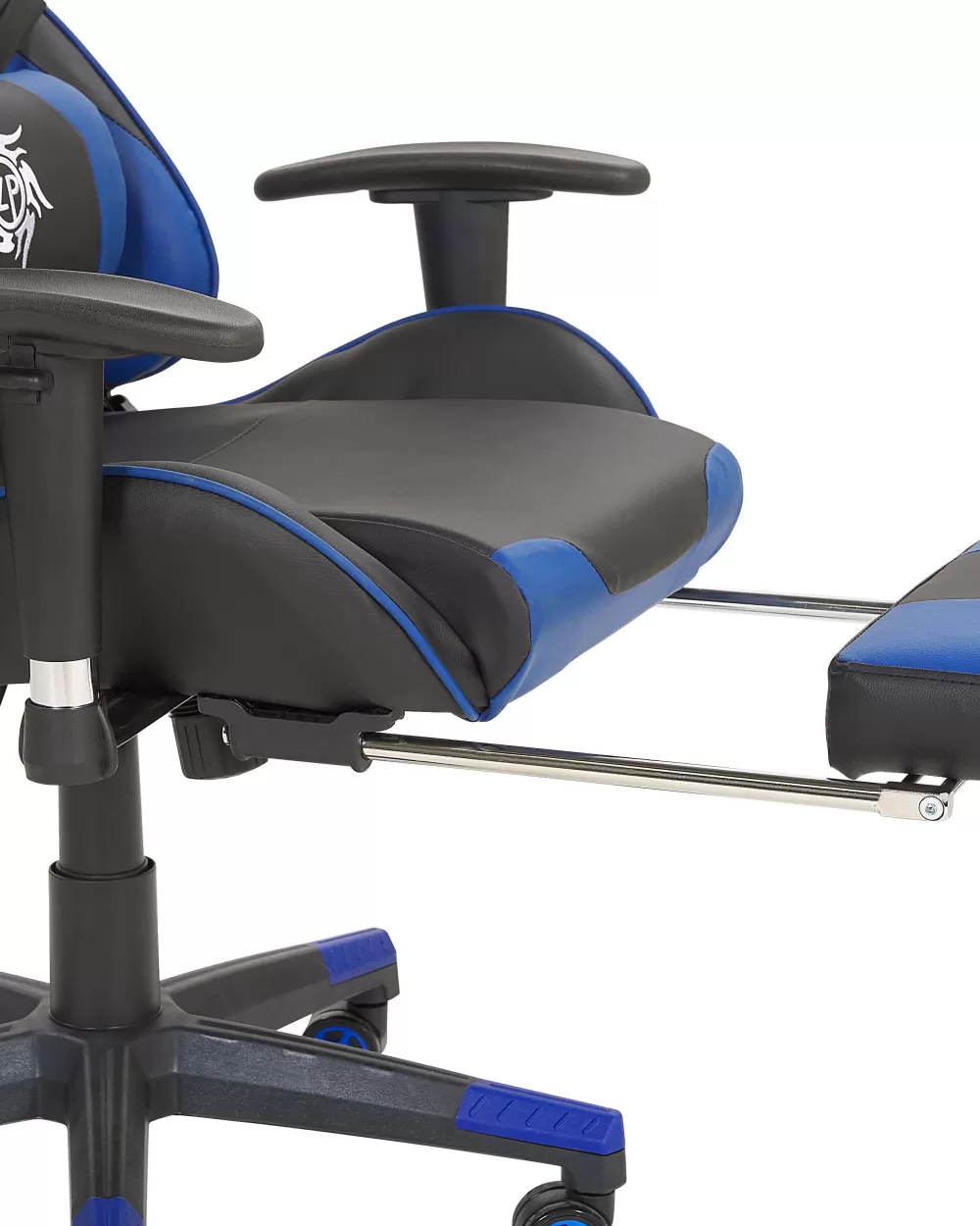 Sedia in Pelle Beliani - Design Moderno con Rivestimento Nero/Blu, Collezione Victory