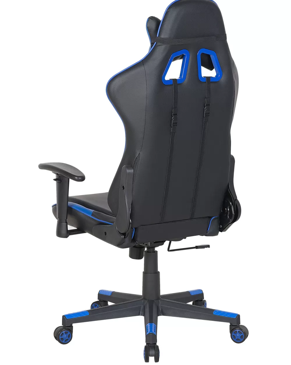 Beliani - Sedia Gaming in Ecopelle Confortevole, Design Ergonomico - Nero/Blu Scuro per Sessioni Intensive