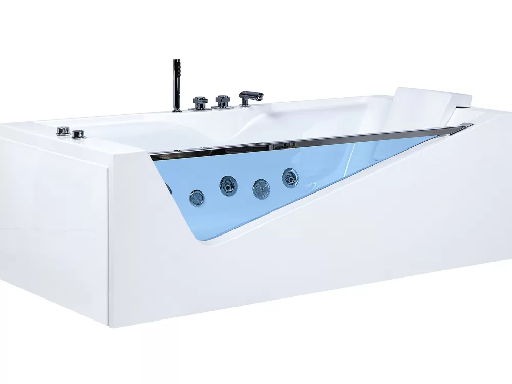 Vasca Idromassaggio con Luci LED Integrate, Design Elegante 180x90 cm - Modello Marquis Bianco | Beliani
