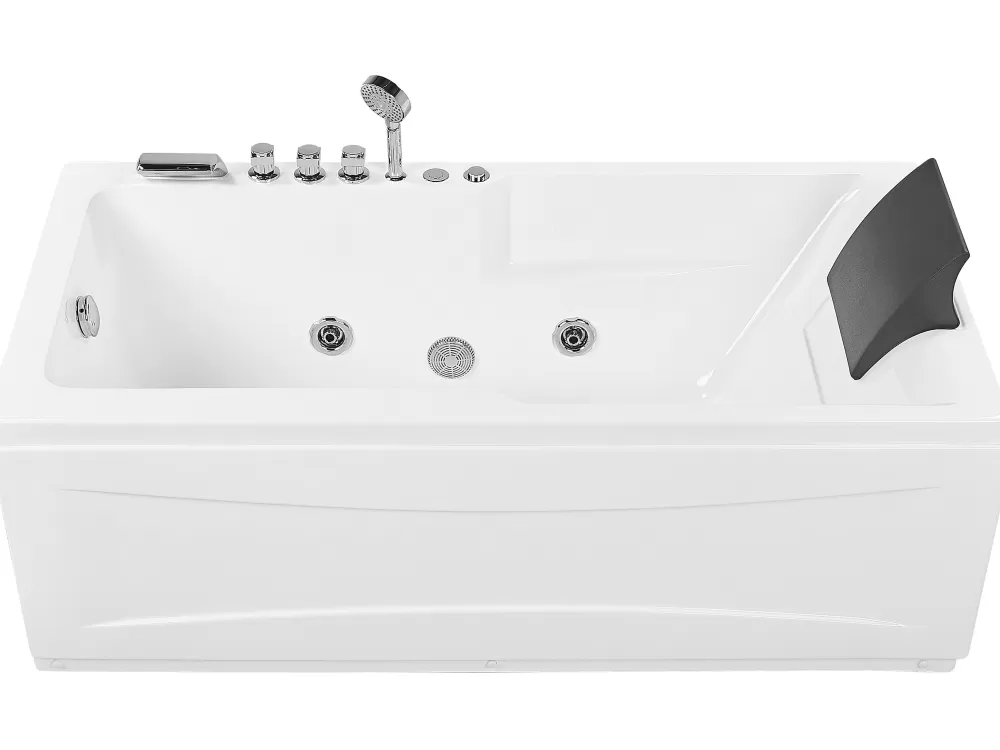 Artemisa: Vasca Idromassaggio Beliani con Luci LED Integrate, Modello Oikeak - Dimensioni 169x81 cm, Colore Bianco Puro