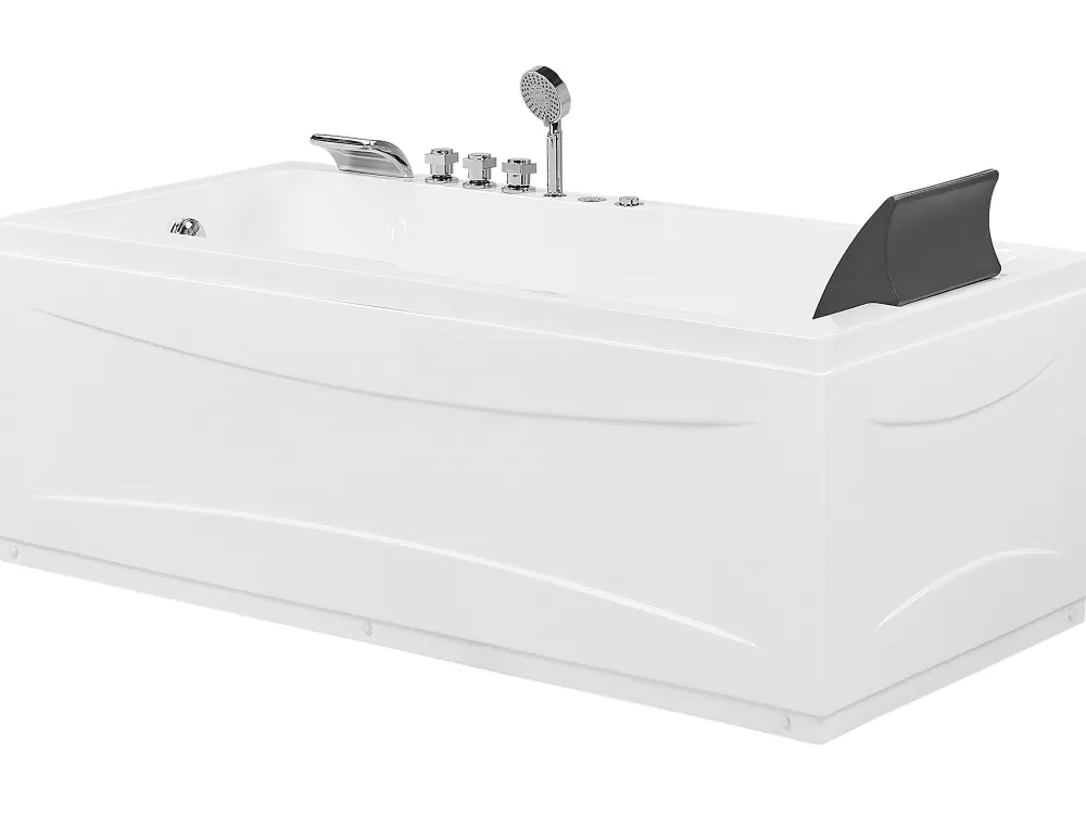 Artemisa: Vasca Idromassaggio Beliani con Luci LED Integrate, Modello Oikeak - Dimensioni 169x81 cm, Colore Bianco Puro