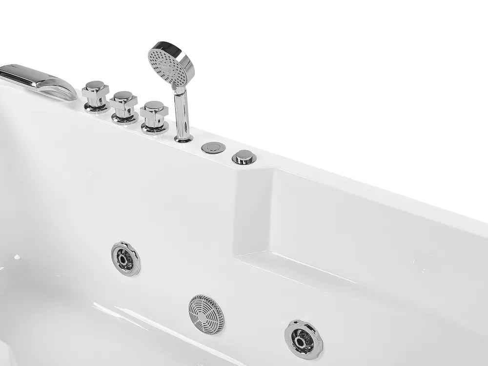 Artemisa: Vasca Idromassaggio Beliani con Luci LED Integrate, Modello Oikeak - Dimensioni 169x81 cm, Colore Bianco Puro