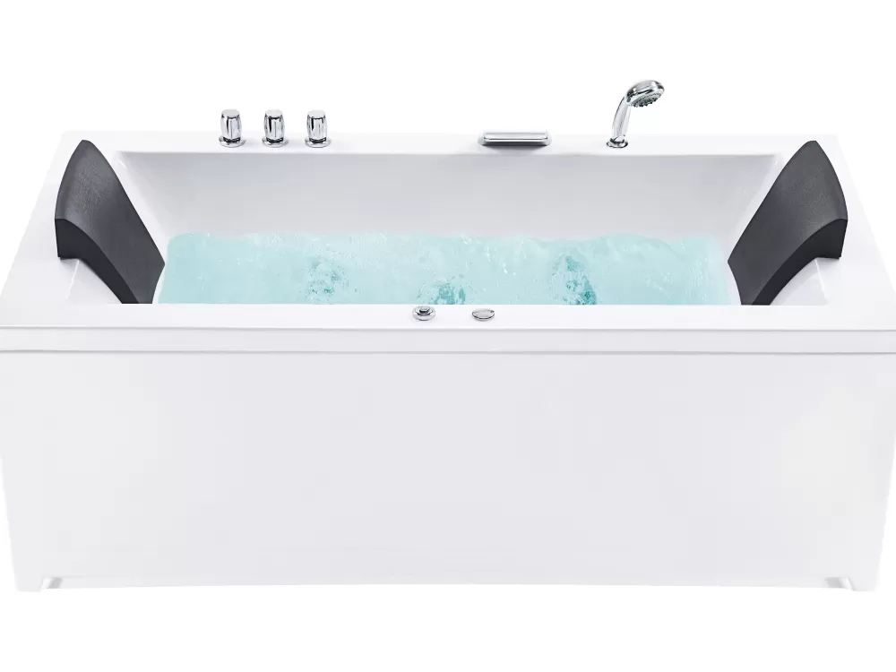 Beliani Vasca Idromassaggio con Luci LED Integrate - Modello Varadero, 183x90 cm, Design Moderno e Bianco Luminoso