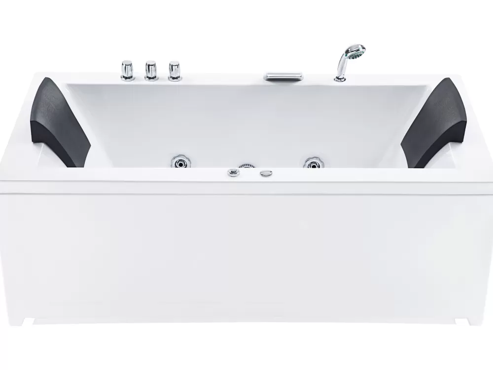 Beliani Vasca Idromassaggio con Luci LED Integrate - Modello Varadero, 183x90 cm, Design Moderno e Bianco Luminoso
