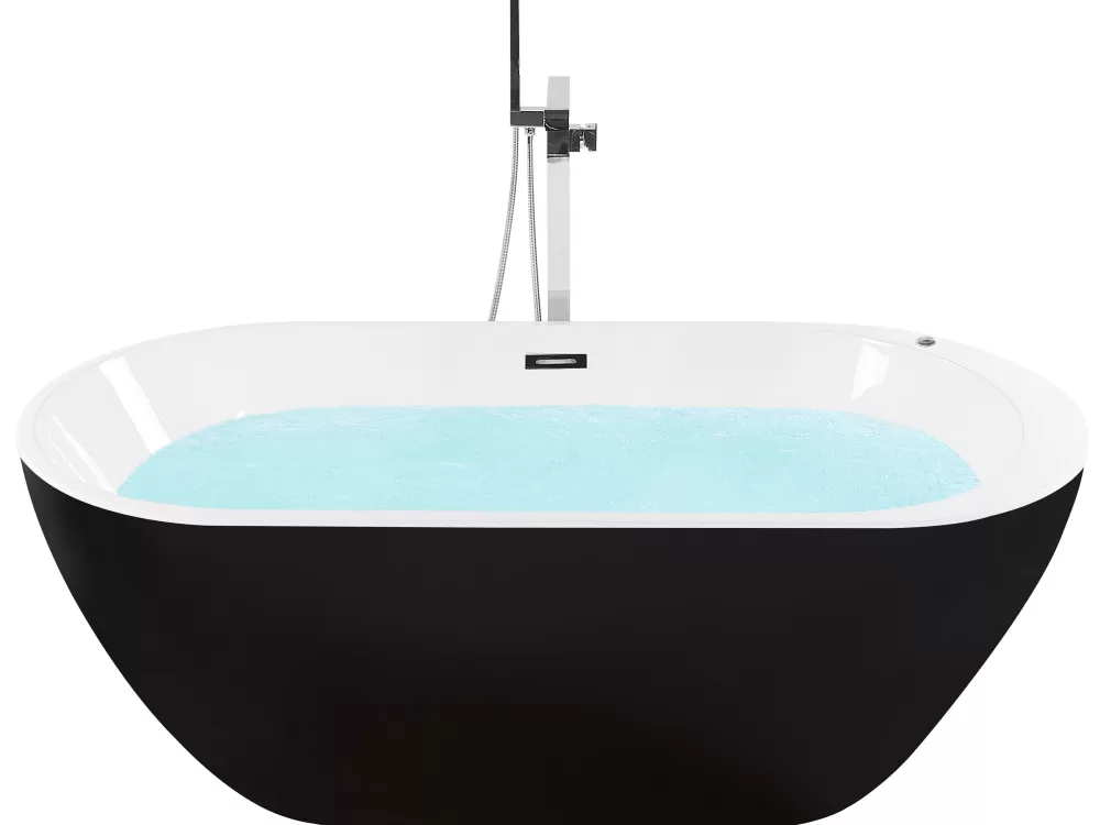 Sauna Autoportante Beliani con Luci LED Integrate, Design Moderno in Nero - 170x80 cm Modello Nevis