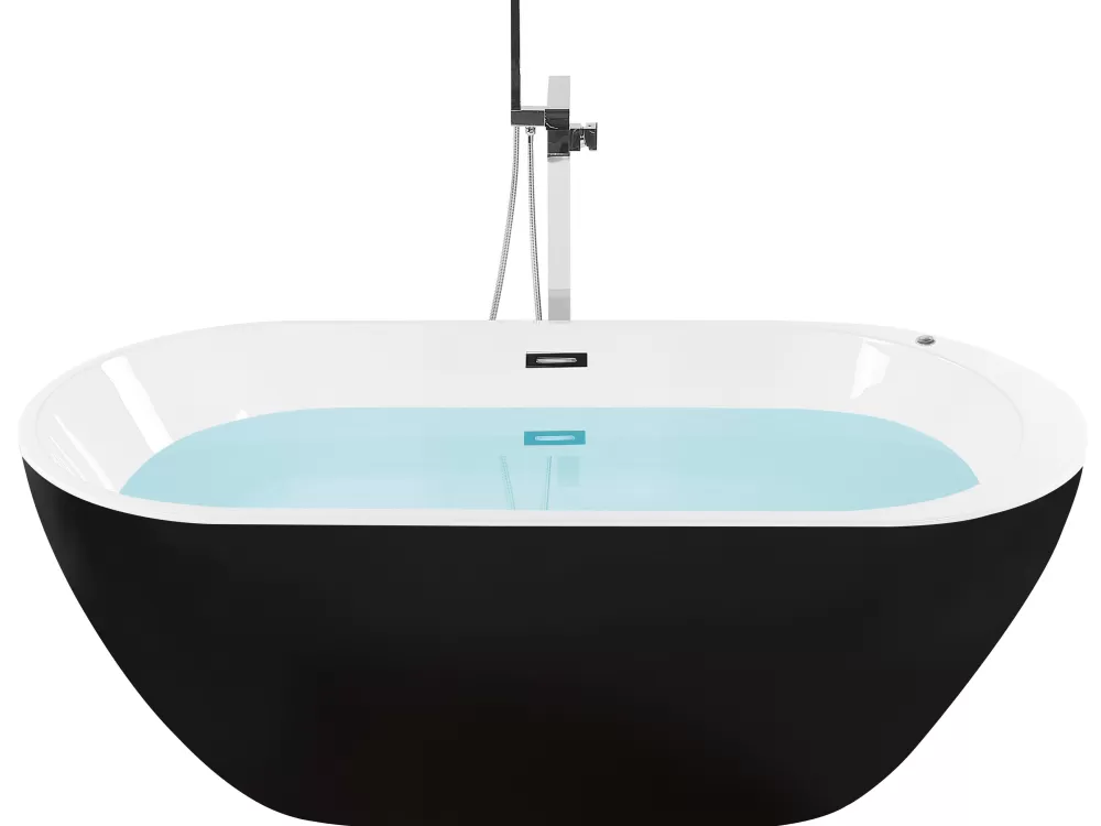 Sauna Autoportante Beliani con Luci LED Integrate, Design Moderno in Nero - 170x80 cm Modello Nevis