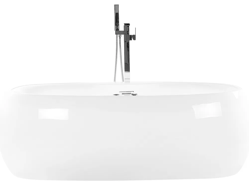 Vasca Idromassaggio Indipendente Beliani Mustique con Luci LED Integrate - Moderno Design in Bianco, 180x100 cm per Relax Totale