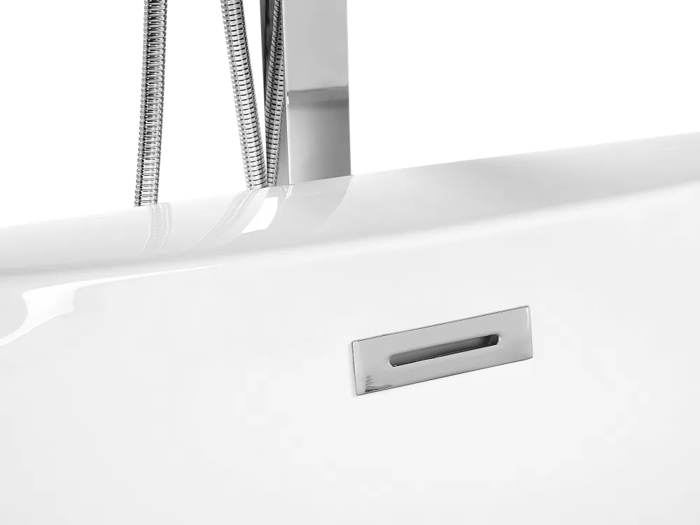Vasca Idromassaggio Indipendente Beliani Mustique con Luci LED Integrate - Moderno Design in Bianco, 180x100 cm per Relax Totale