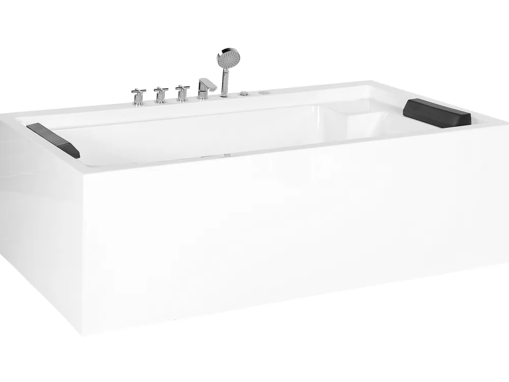 Beliani Cabina Sauna con Doccia Integrata: Design Moderno Autoportante in Bianco, Dimensioni 180x110 cm per Rilassamento Completo
