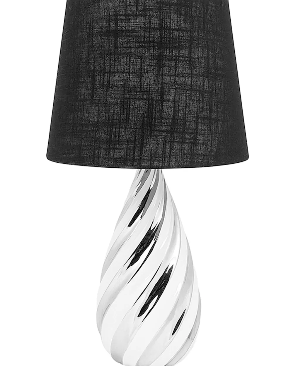 Lampada da Tavolo Moderna in Ceramica Beliani - Design Elegante con Finitura Argento e Bianco, Modello Visela