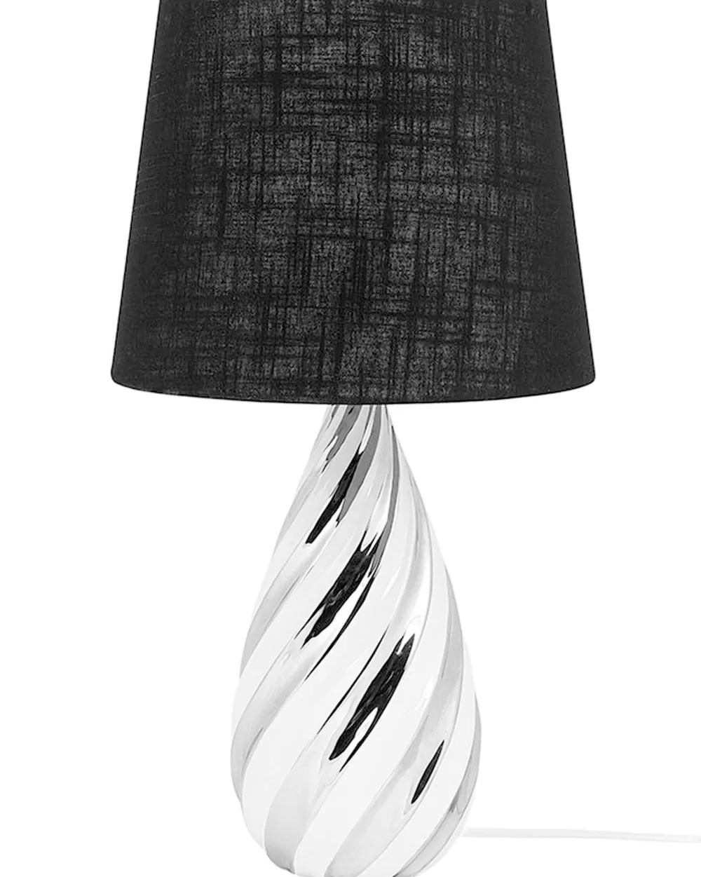 Lampada da Tavolo Moderna in Ceramica Beliani - Design Elegante con Finitura Argento e Bianco, Modello Visela