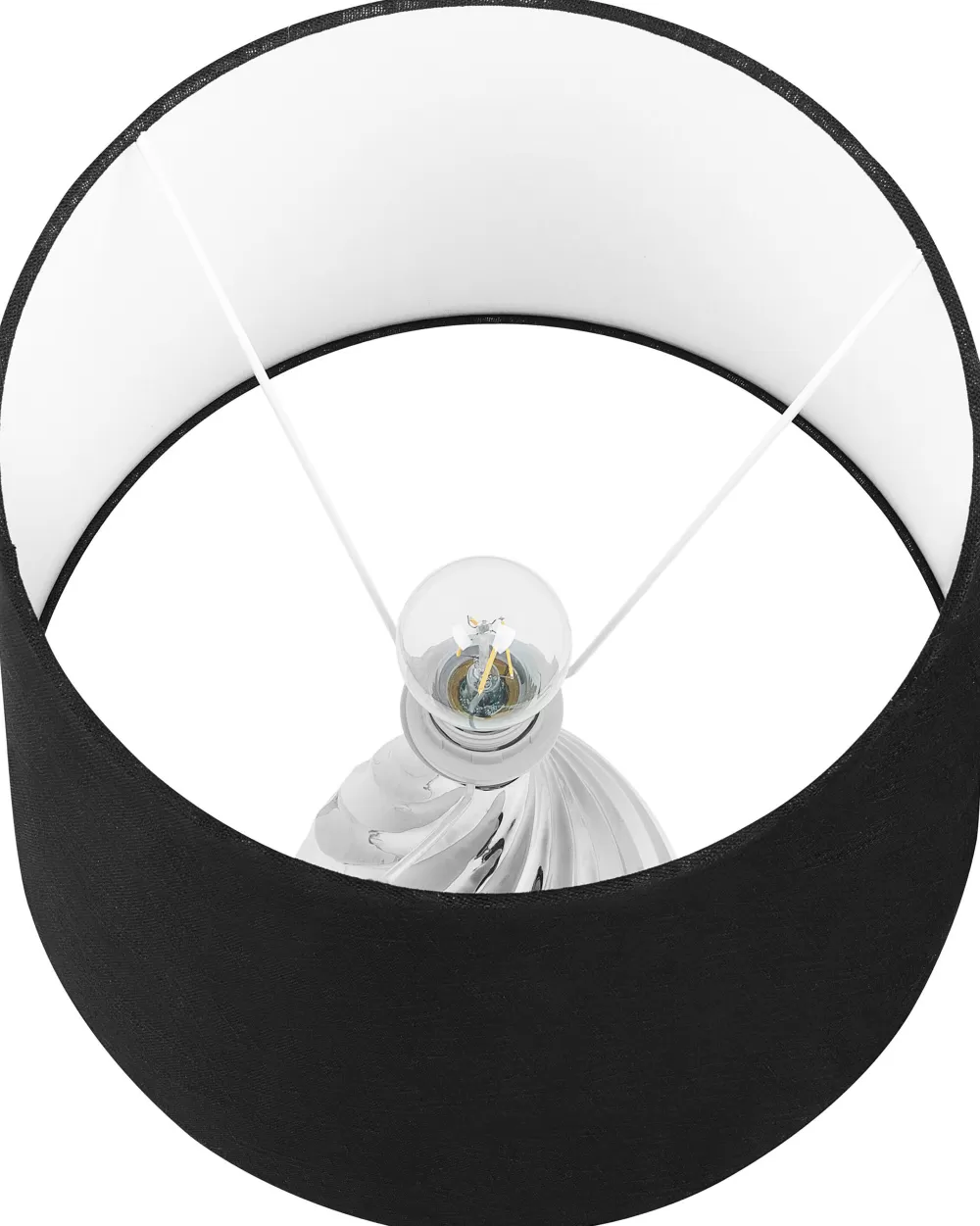 Lampada da Tavolo Moderna in Ceramica Beliani - Design Elegante con Finitura Argento e Bianco, Modello Visela