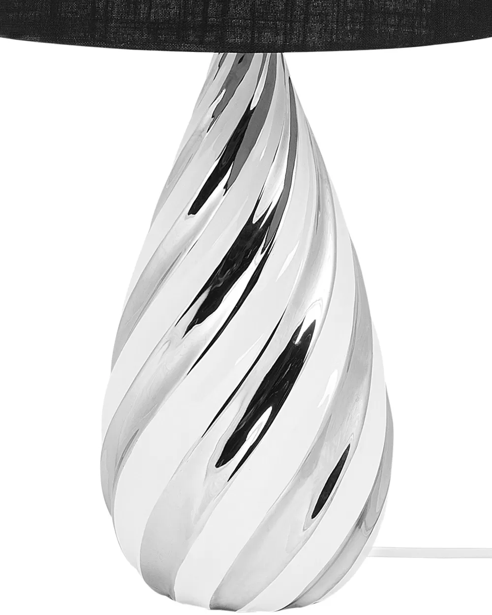 Lampada da Tavolo Moderna in Ceramica Beliani - Design Elegante con Finitura Argento e Bianco, Modello Visela