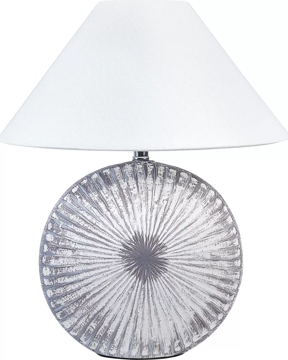 Lampada da Tavolo Moderna Beliani Yuna in Ceramica con Design Conico - Grigio Elegante