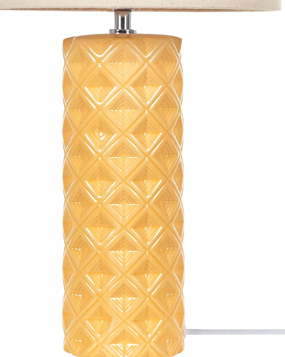 Lampada a Sfera Ceramica Gialla Beliani - Illuminazione d'Atmosfera con Design Elegante, Prezzo Conveniente per Interni Moderni
