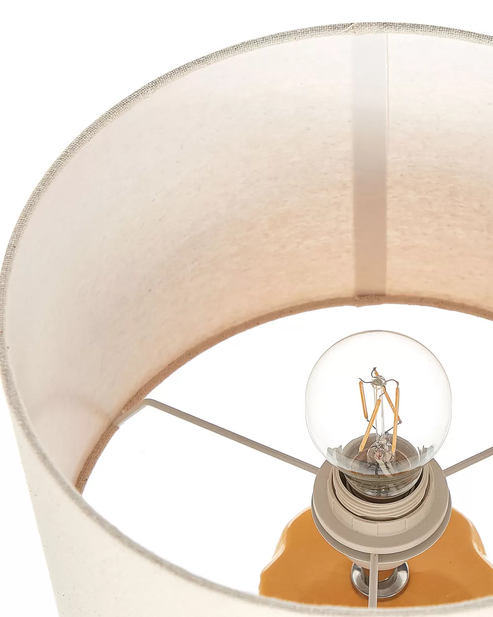 Lampada a Sfera Ceramica Gialla Beliani - Illuminazione d'Atmosfera con Design Elegante, Prezzo Conveniente per Interni Moderni