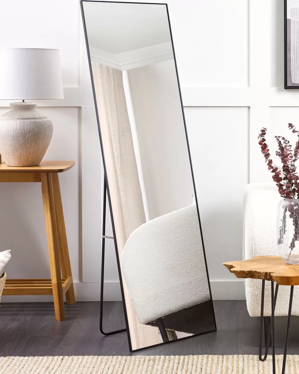 Lampada da Tavolo in Ceramica Bianco Crema - Design Moderno Beliani Modello Caine