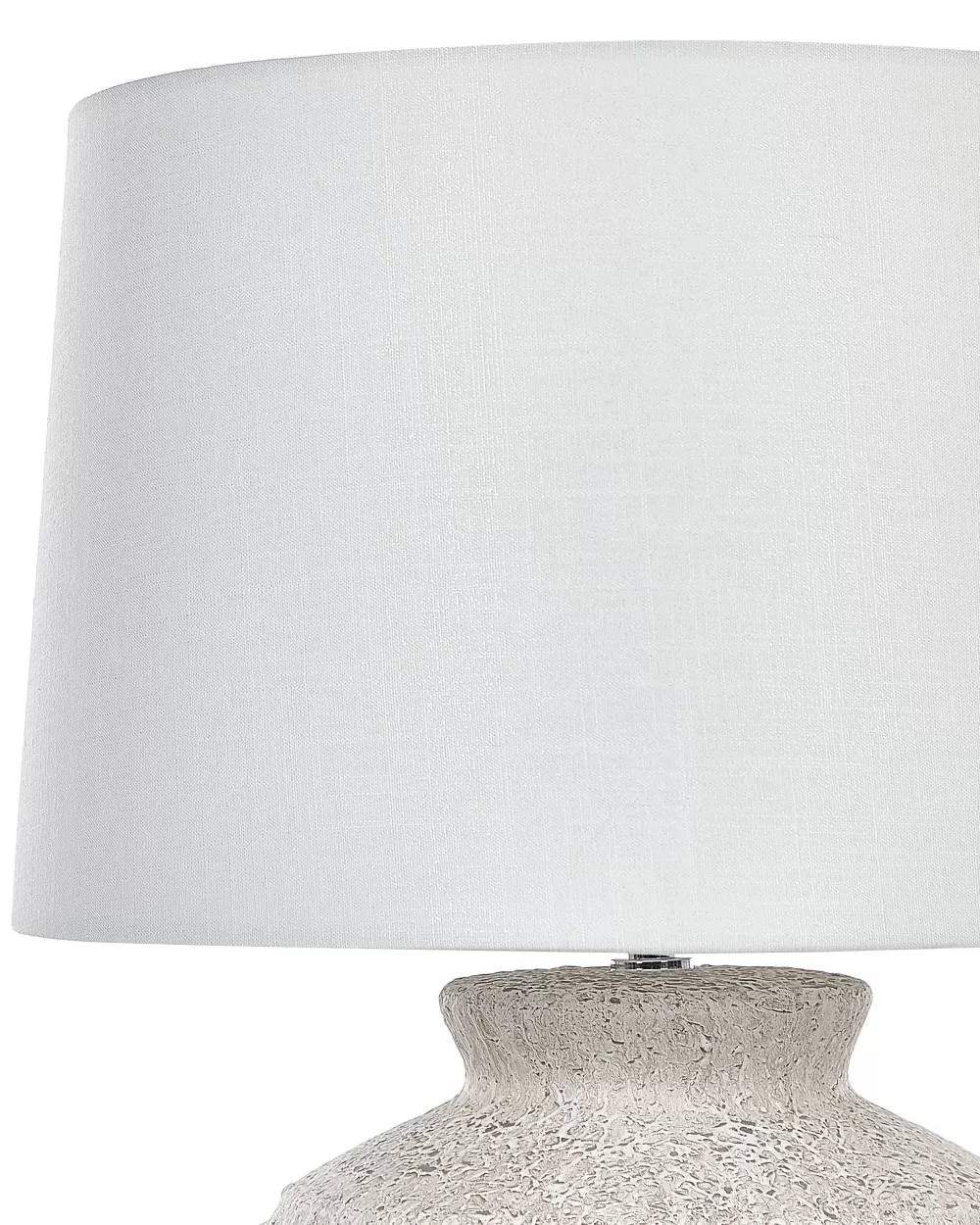 Lampada da Tavolo in Ceramica Bianco Crema - Design Moderno Beliani Modello Caine