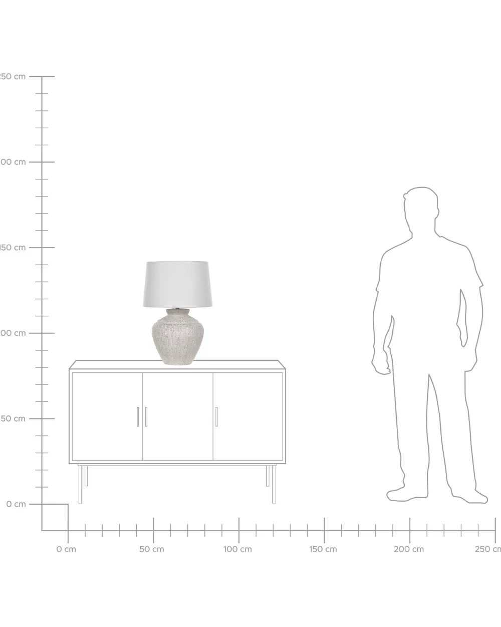 Lampada da Tavolo in Ceramica Bianco Crema - Design Moderno Beliani Modello Caine