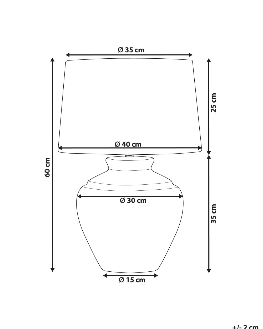 Lampada da Tavolo in Ceramica Bianco Crema - Design Moderno Beliani Modello Caine