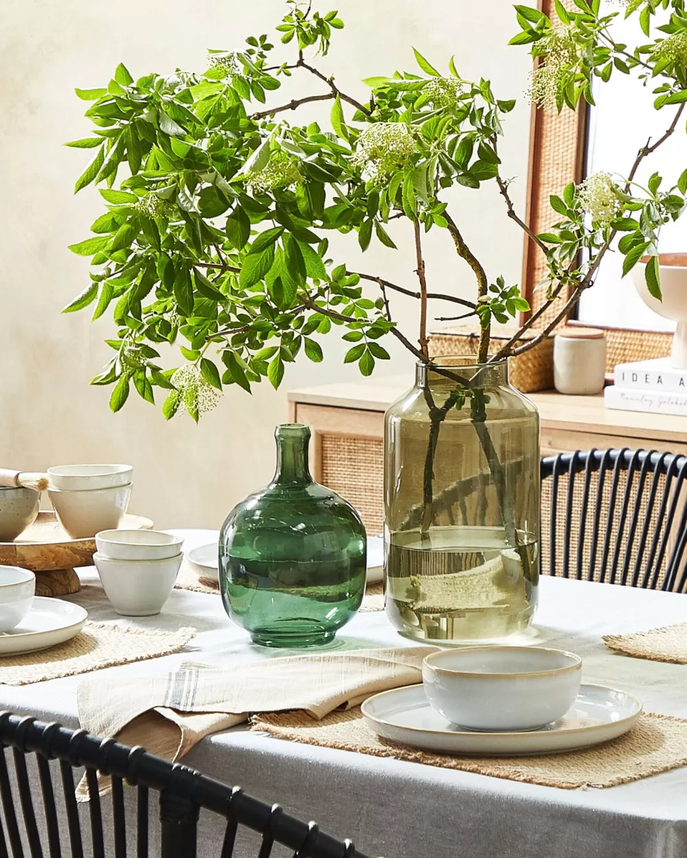 Lampada da Tavolo in Ceramica Bianco Crema - Design Moderno Beliani Modello Caine