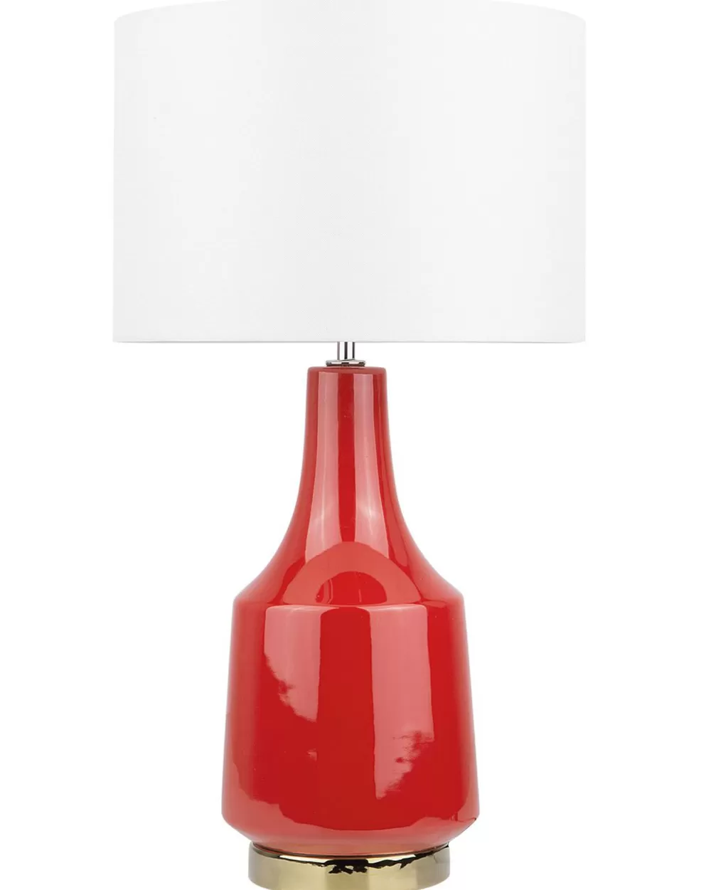 Lampada da Tavolo in Ceramica Rossa Triversa - Design Elegante per Arredamento Moderno Beliani