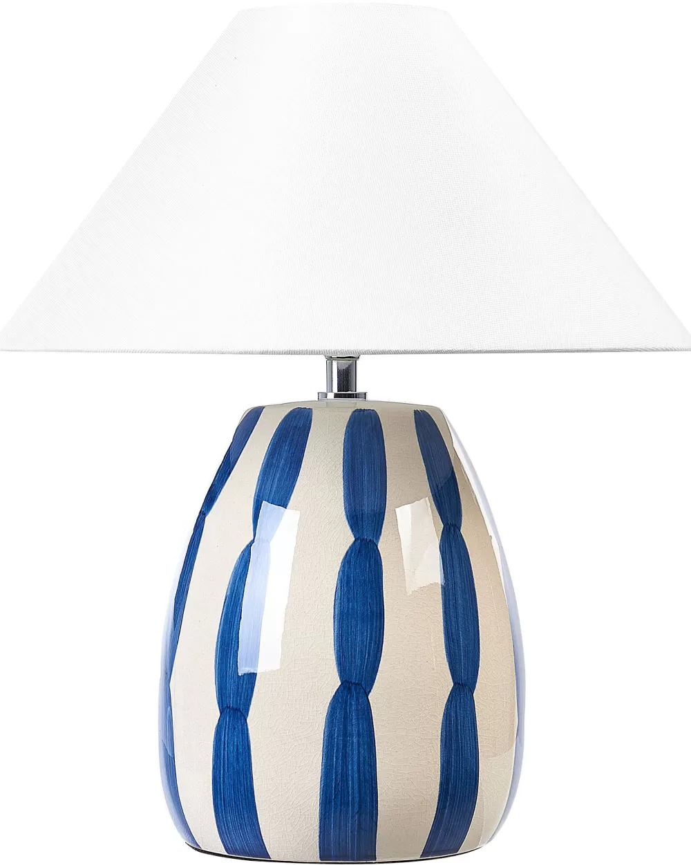 Lampada da Tavolo in Ceramica Luchetti di Beliani - Design Elegante con Combinazione Beige Chiaro e Blu