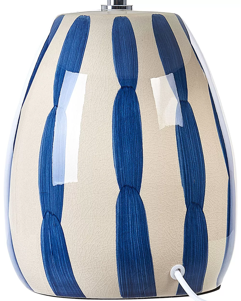 Lampada da Tavolo in Ceramica Luchetti di Beliani - Design Elegante con Combinazione Beige Chiaro e Blu