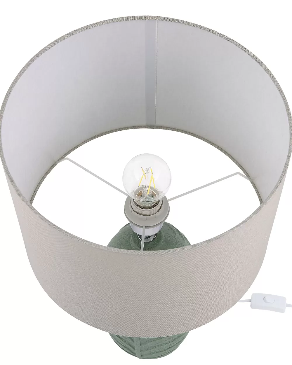 Lampada da Tavolo Beliani Ohio - Design Moderno in Ceramica Verde, Illuminazione Elegante per Interni