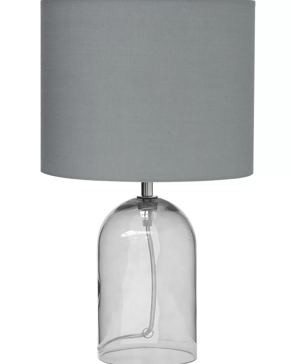 Lampada da Tavolo Moderna Beliani in Cristallo Trasparente e Grigio - Design Elegante per Illuminazione Domestica | Modello Devoll per Arredamento Contemporaneo