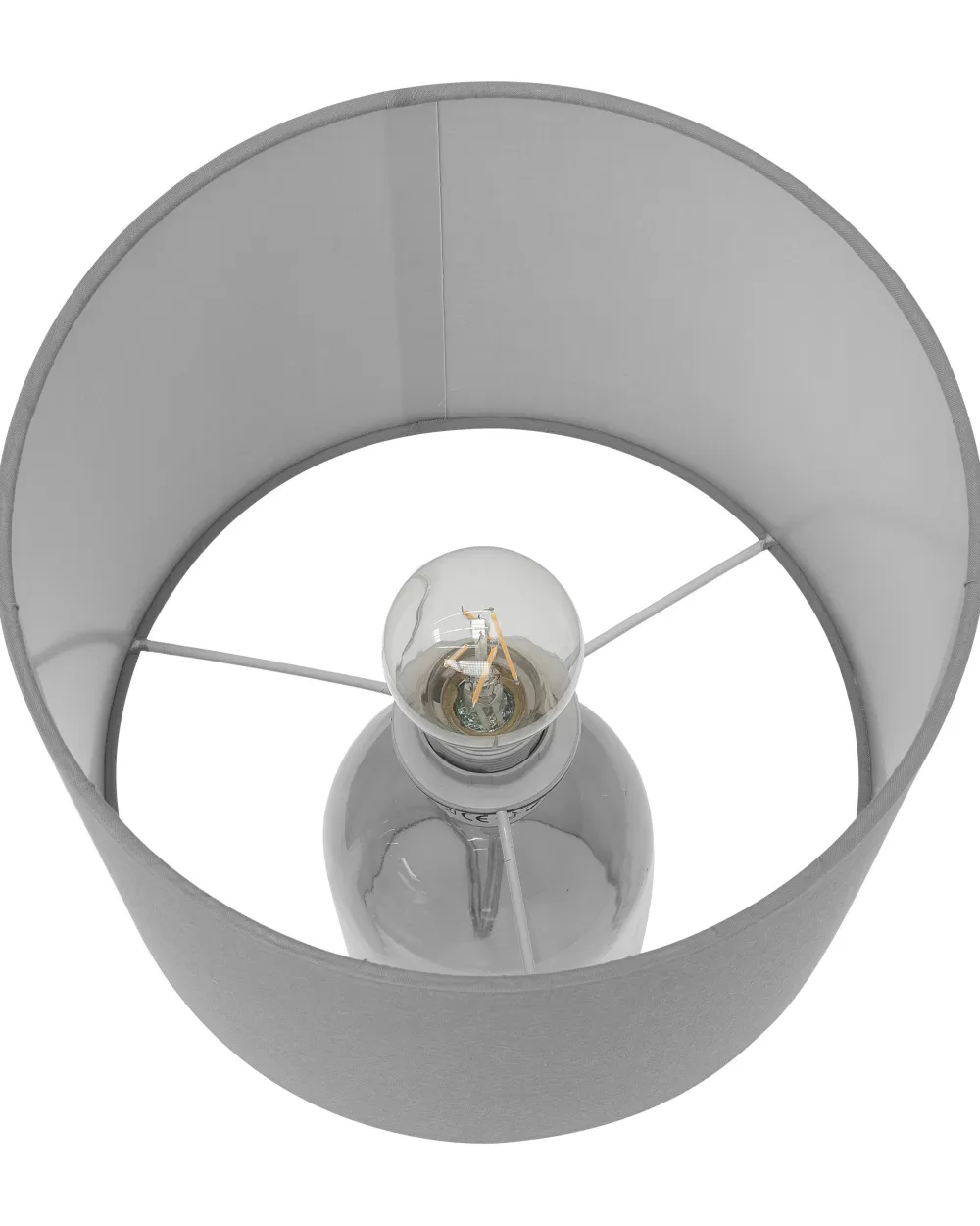 Lampada da Tavolo Moderna Beliani in Cristallo Trasparente e Grigio - Design Elegante per Illuminazione Domestica | Modello Devoll per Arredamento Contemporaneo