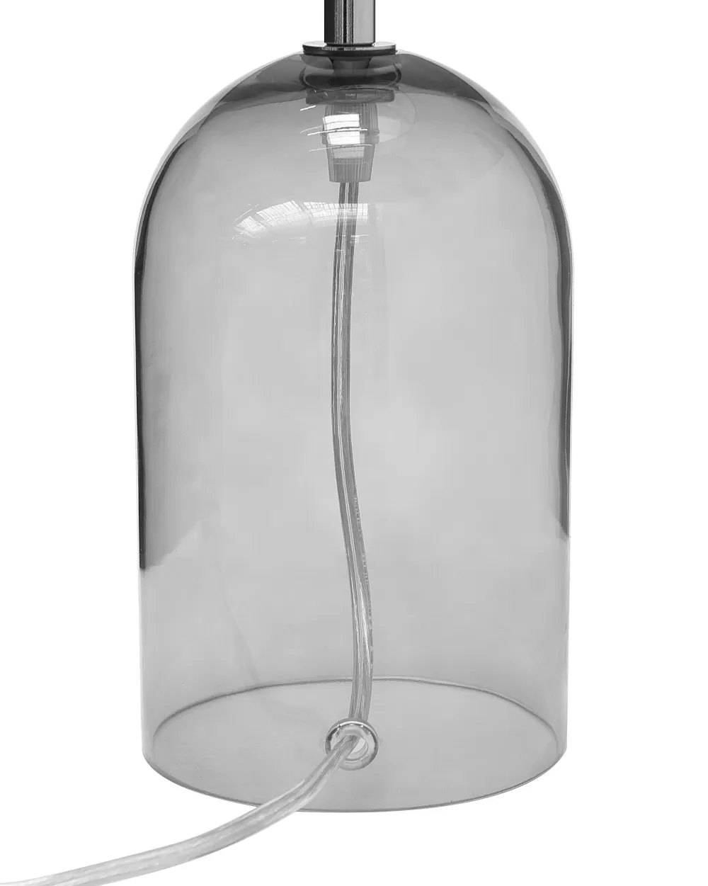 Lampada da Tavolo Moderna Beliani in Cristallo Trasparente e Grigio - Design Elegante per Illuminazione Domestica | Modello Devoll per Arredamento Contemporaneo