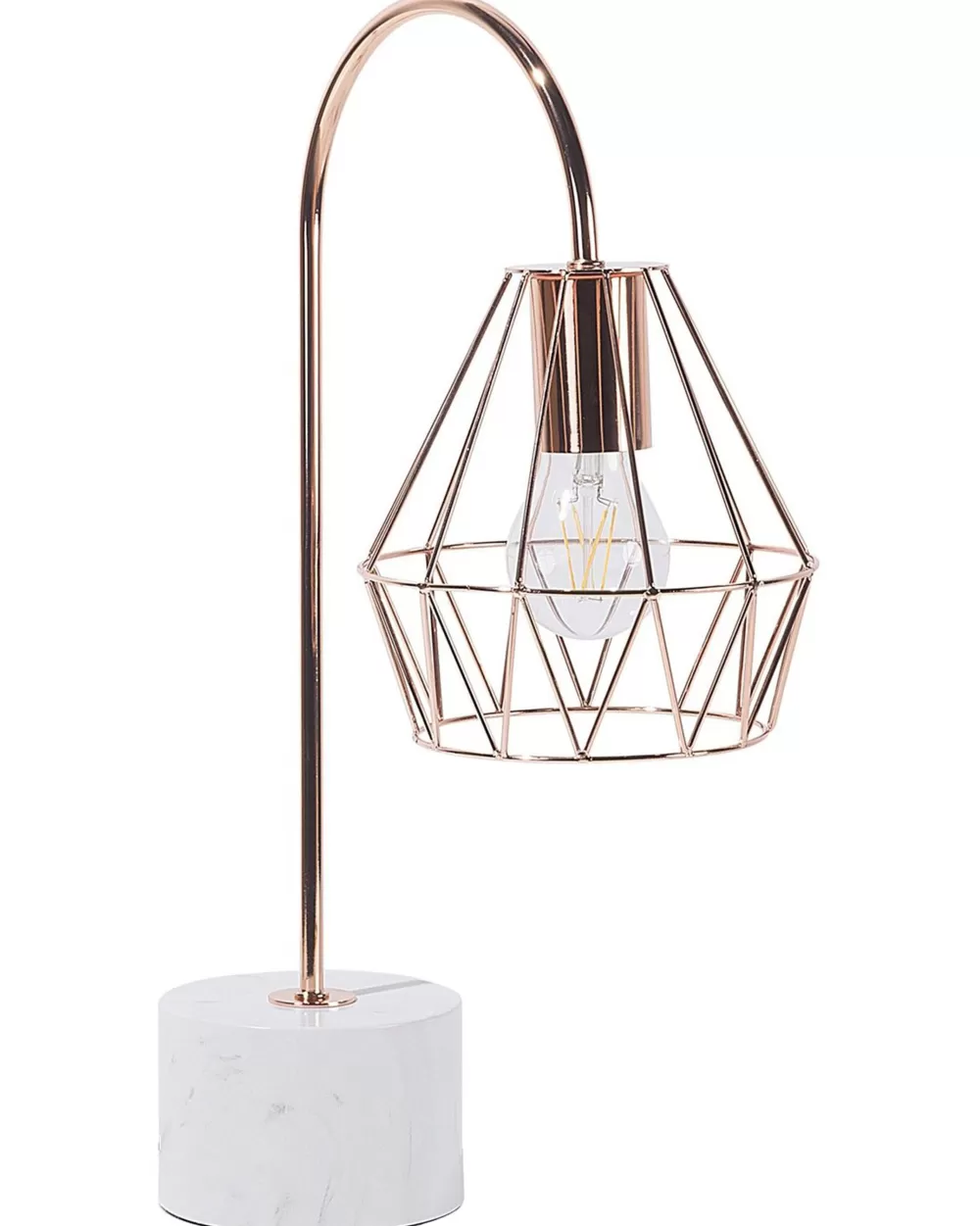 Lampada da tavolo Beliani in rame metallizzato con finitura effetto lunare - Design elegante per ambienti moderni