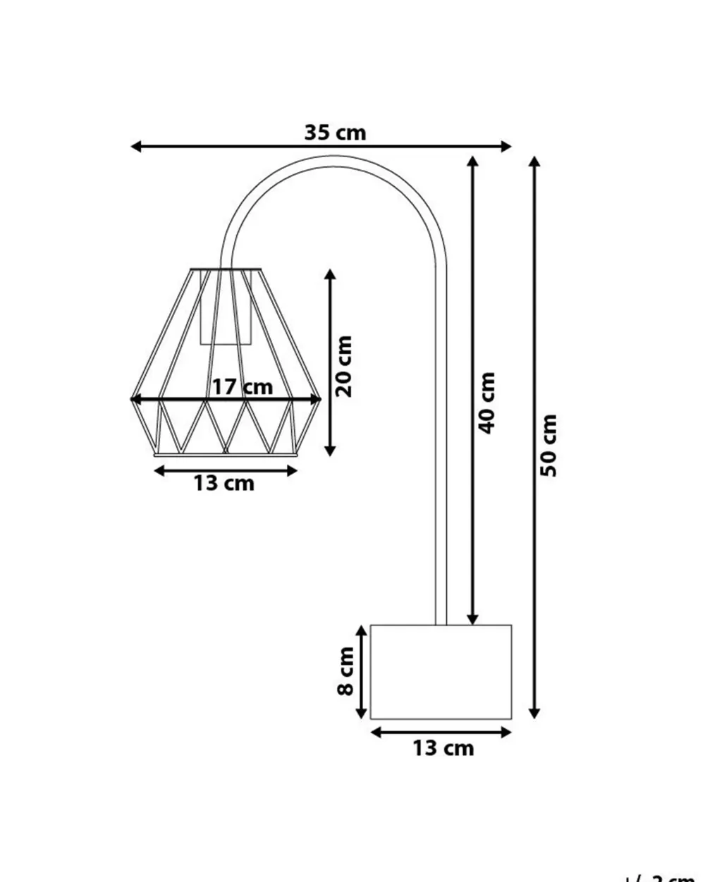 Lampada da tavolo Beliani in rame metallizzato con finitura effetto lunare - Design elegante per ambienti moderni