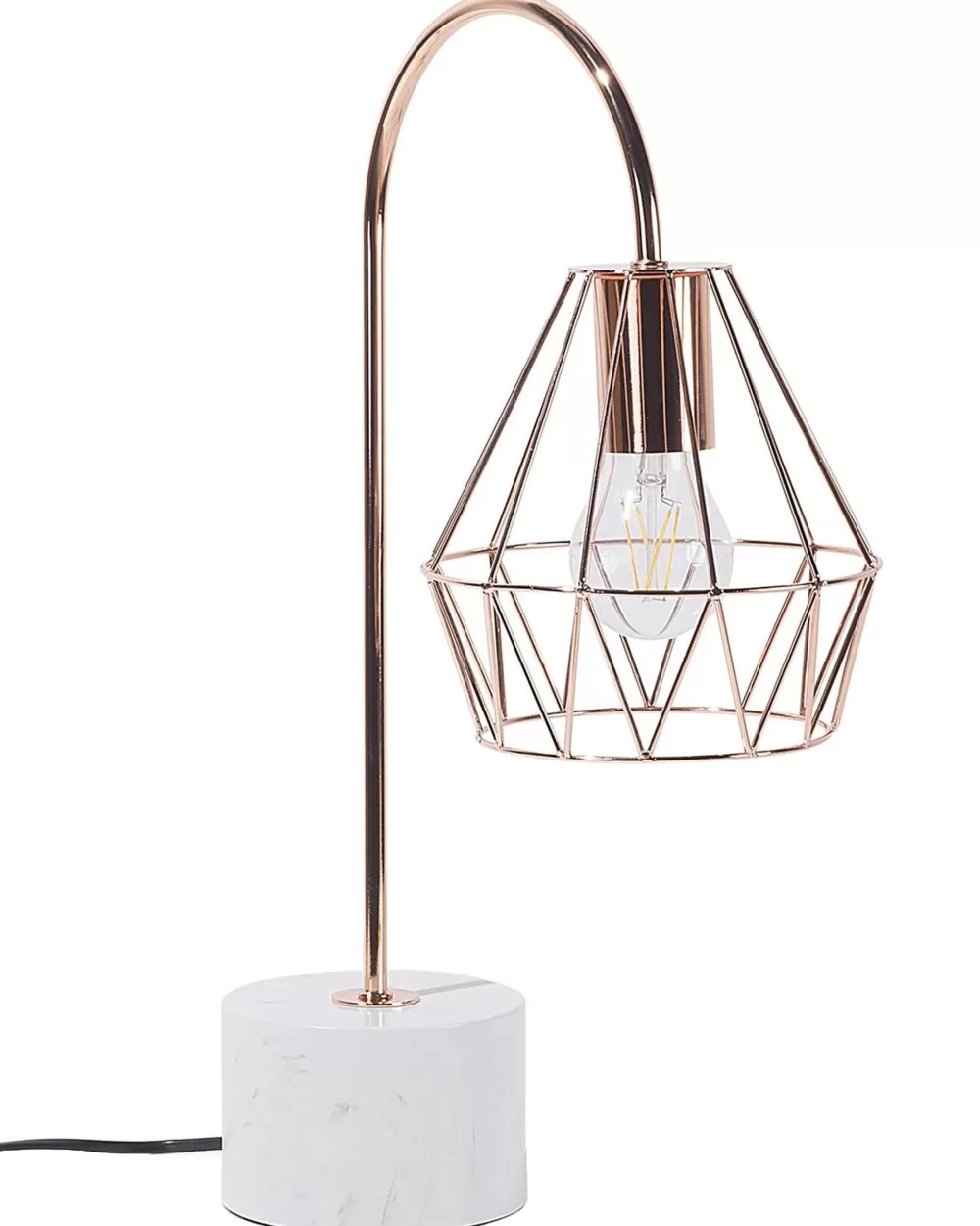 Lampada da tavolo Beliani in rame metallizzato con finitura effetto lunare - Design elegante per ambienti moderni