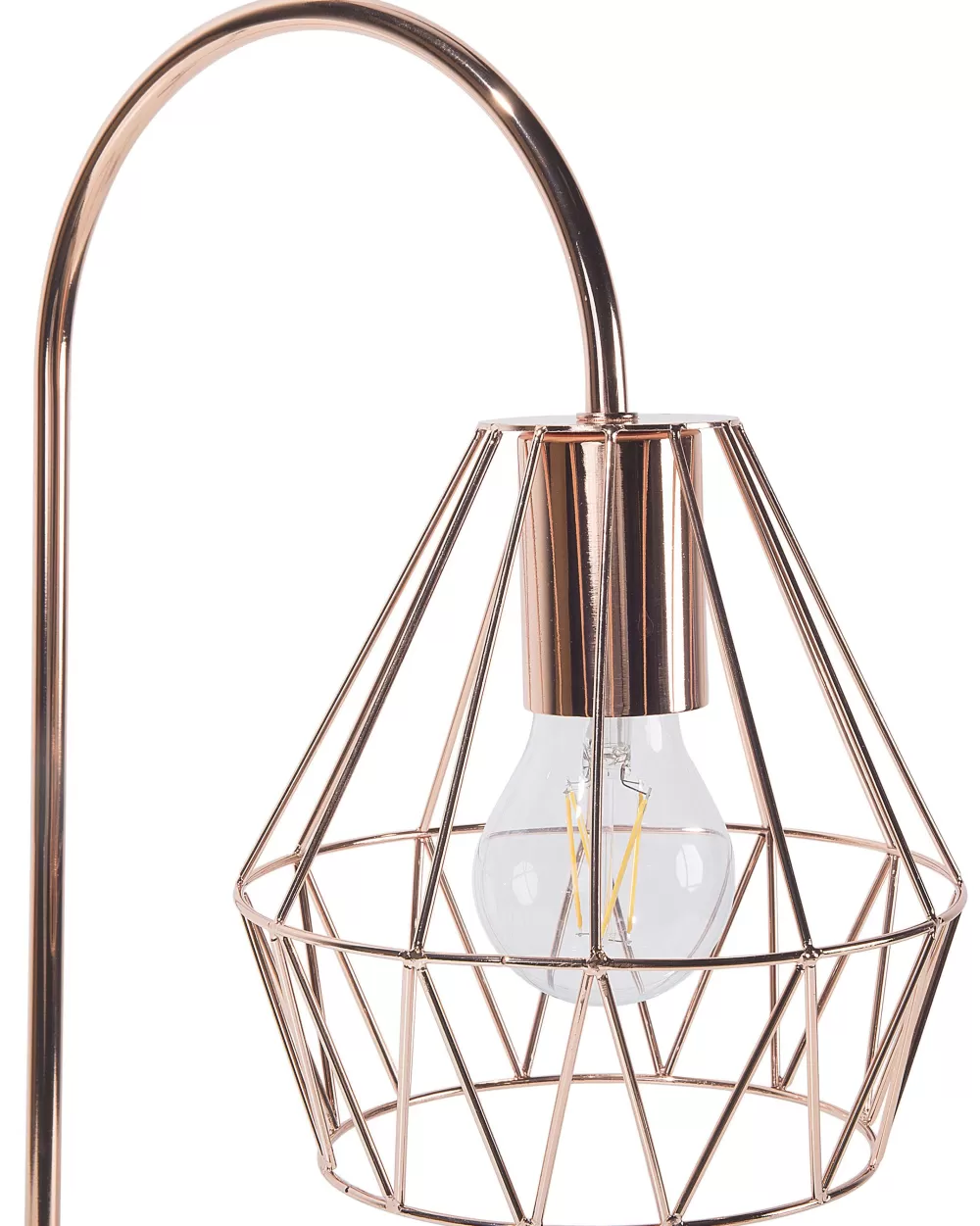 Lampada da tavolo Beliani in rame metallizzato con finitura effetto lunare - Design elegante per ambienti moderni