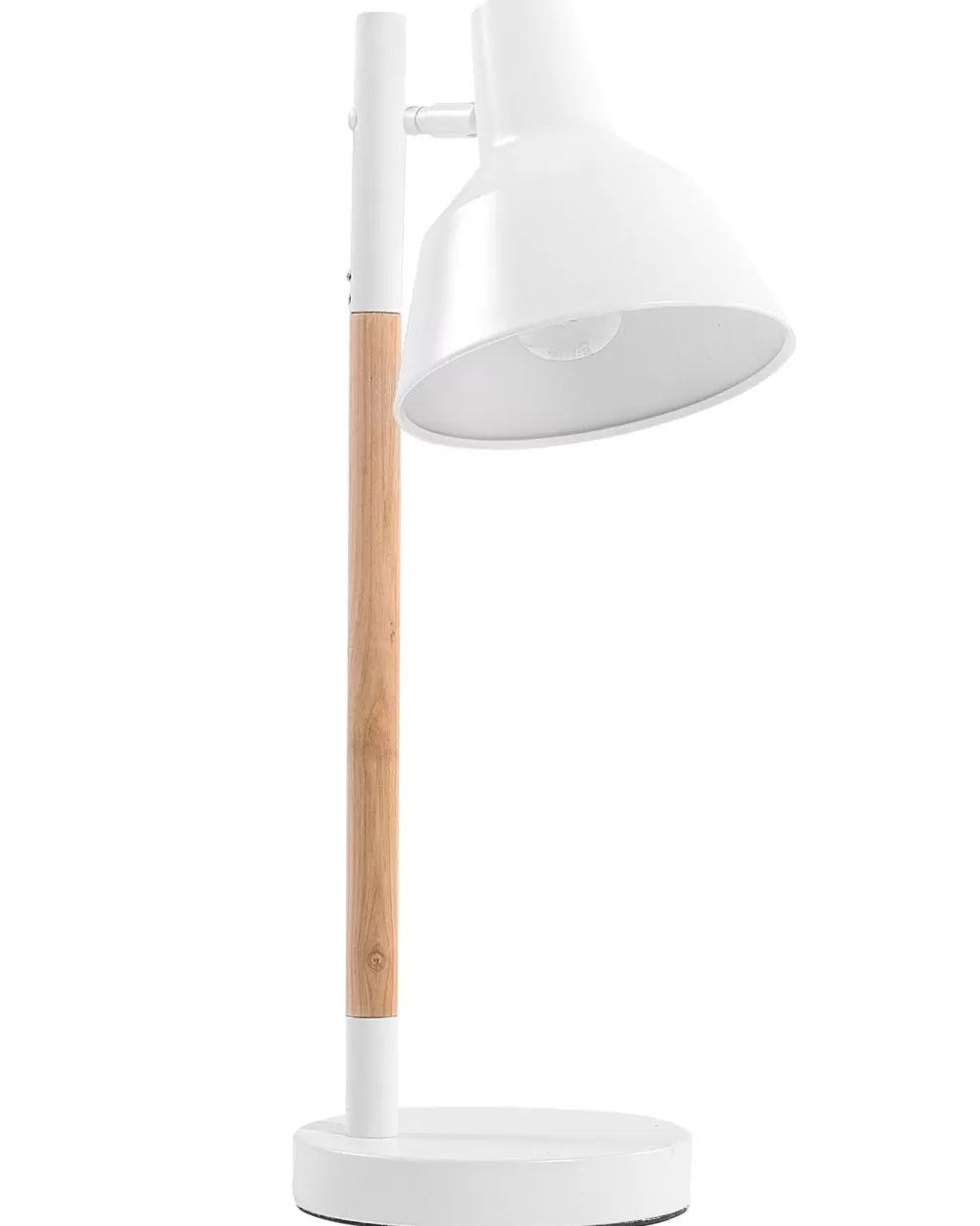 Lampada da Tavolo Beliani Aldan - Design Moderno in Metallo con Dettagli in Legno Chiaro, Illuminazione Elegante per Interni