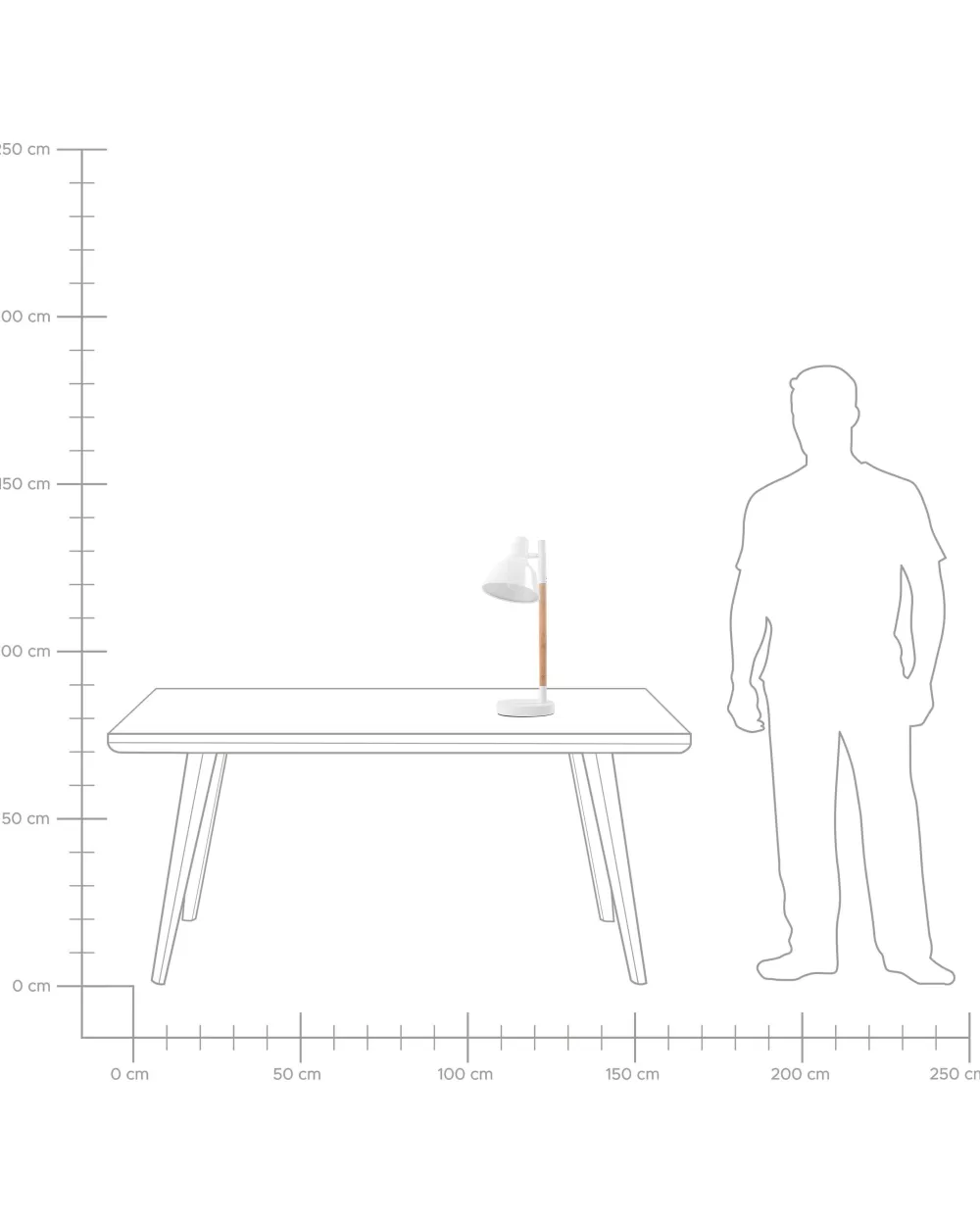 Lampada da Tavolo Beliani Aldan - Design Moderno in Metallo con Dettagli in Legno Chiaro, Illuminazione Elegante per Interni