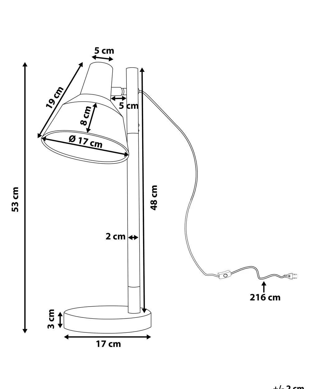 Lampada da Tavolo Beliani Aldan - Design Moderno in Metallo con Dettagli in Legno Chiaro, Illuminazione Elegante per Interni