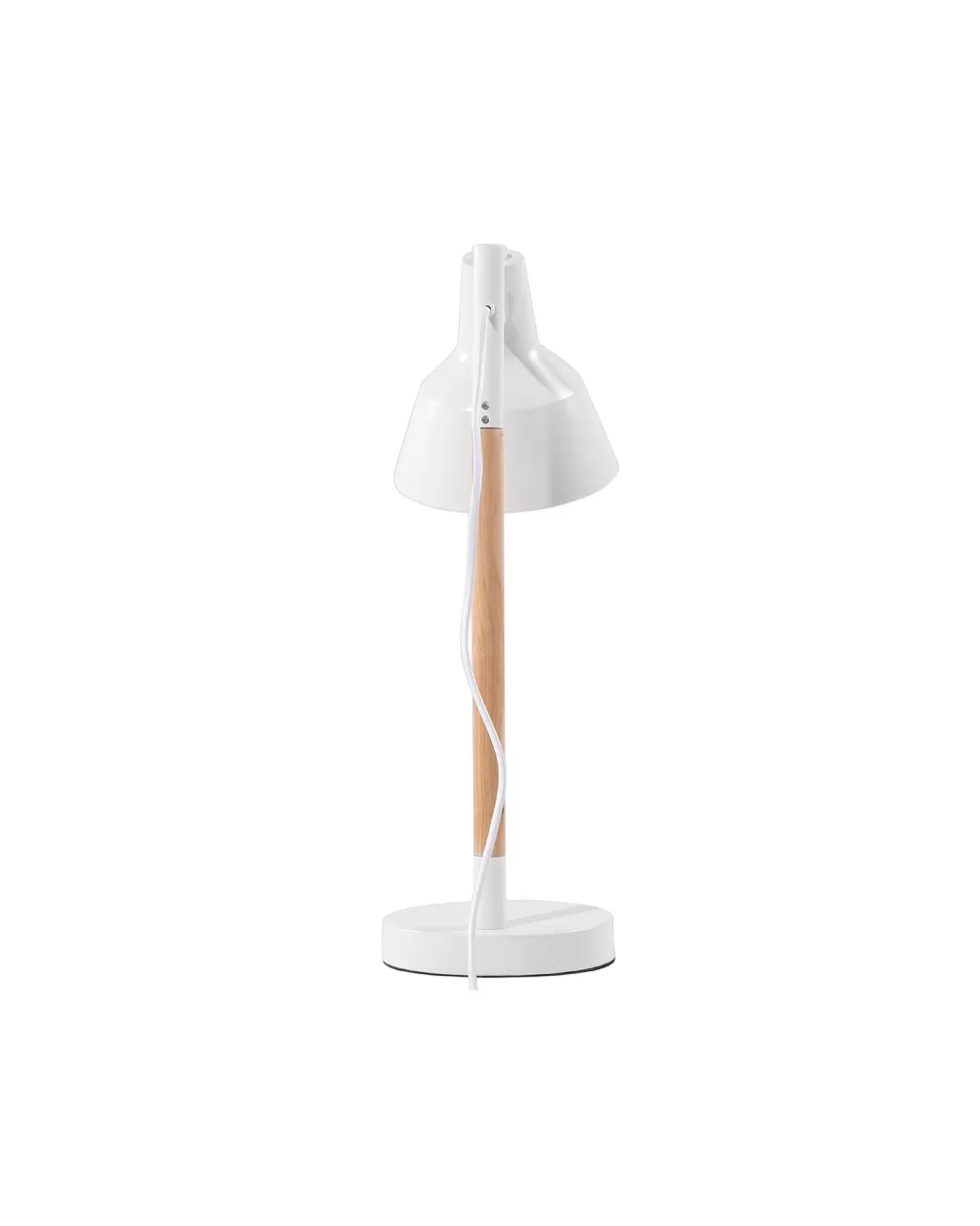 Lampada da Tavolo Beliani Aldan - Design Moderno in Metallo con Dettagli in Legno Chiaro, Illuminazione Elegante per Interni