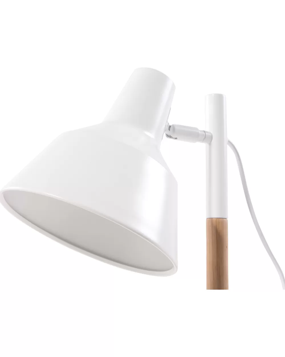 Lampada da Tavolo Beliani Aldan - Design Moderno in Metallo con Dettagli in Legno Chiaro, Illuminazione Elegante per Interni