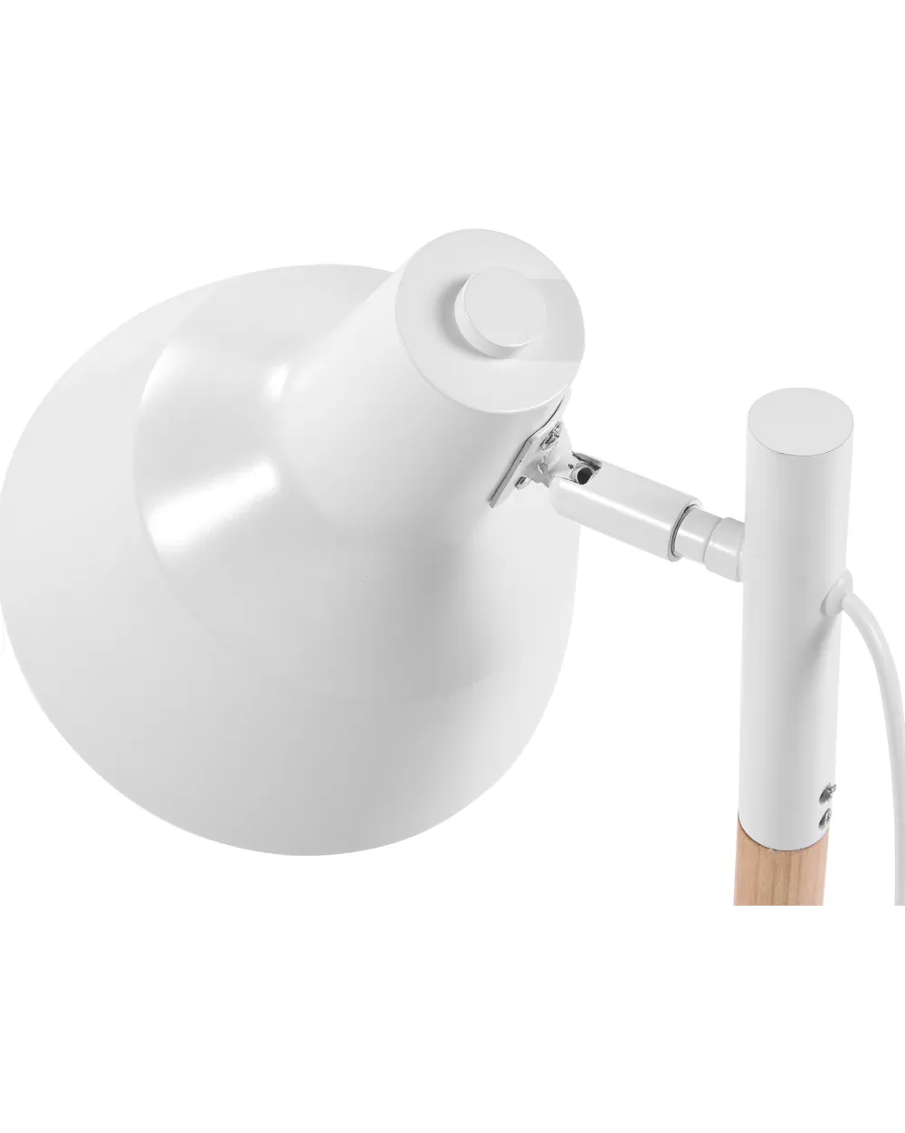 Lampada da Tavolo Beliani Aldan - Design Moderno in Metallo con Dettagli in Legno Chiaro, Illuminazione Elegante per Interni